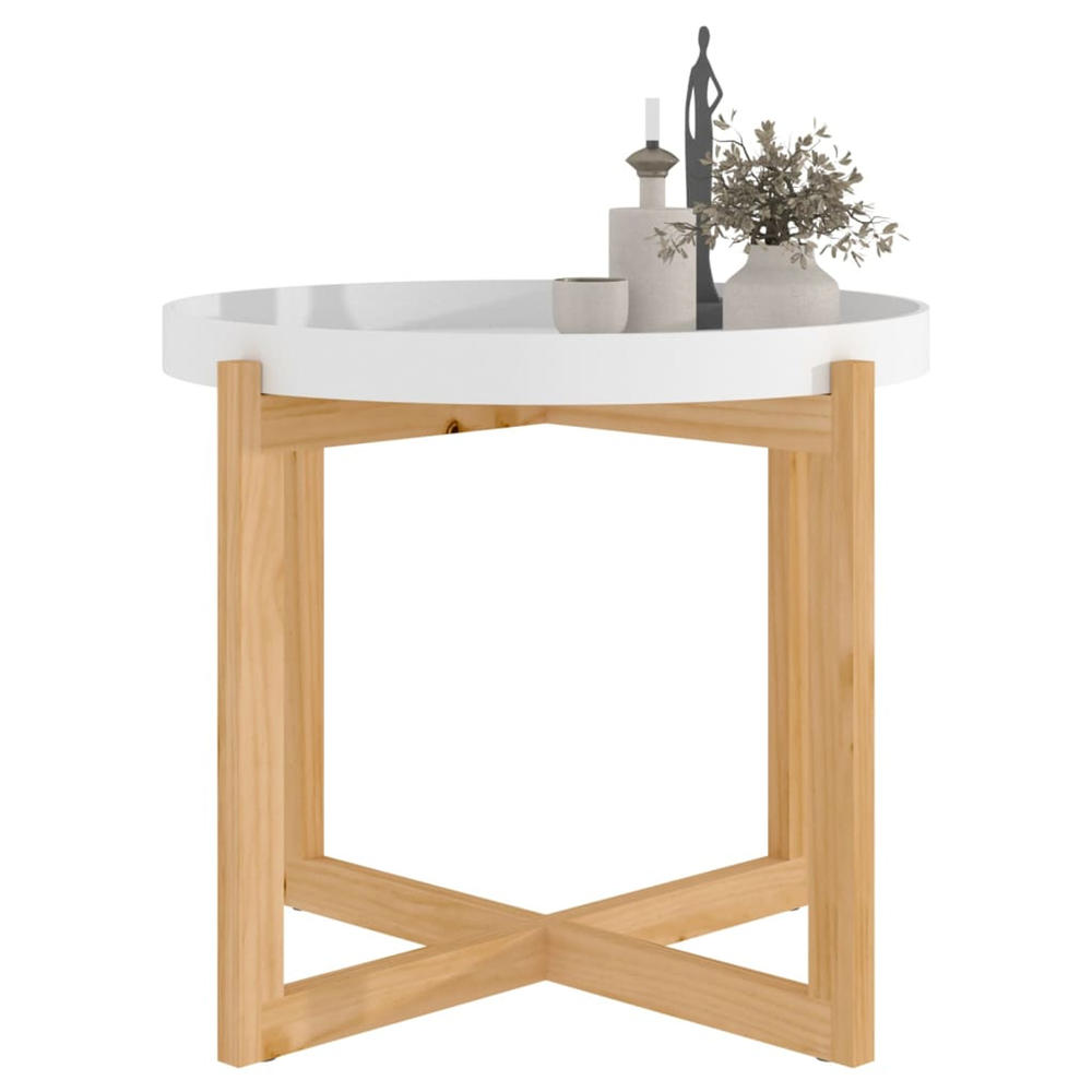 vidaXL Coffee Table Round End Table Sofa Table Engineered Wood Solid Wood Pine