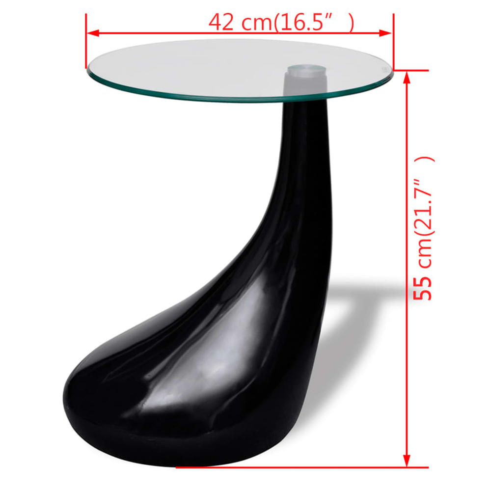 vidaXL Coffee Table End Table Living Room Side Table with Round Glass Top