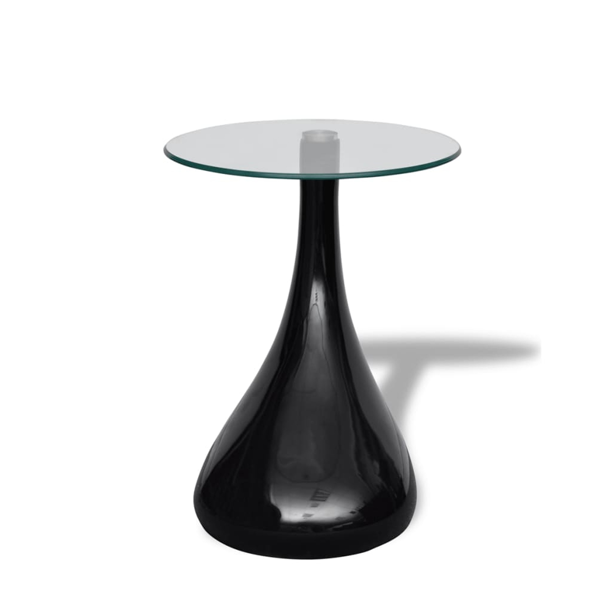 vidaXL Coffee Table End Table Living Room Side Table with Round Glass Top