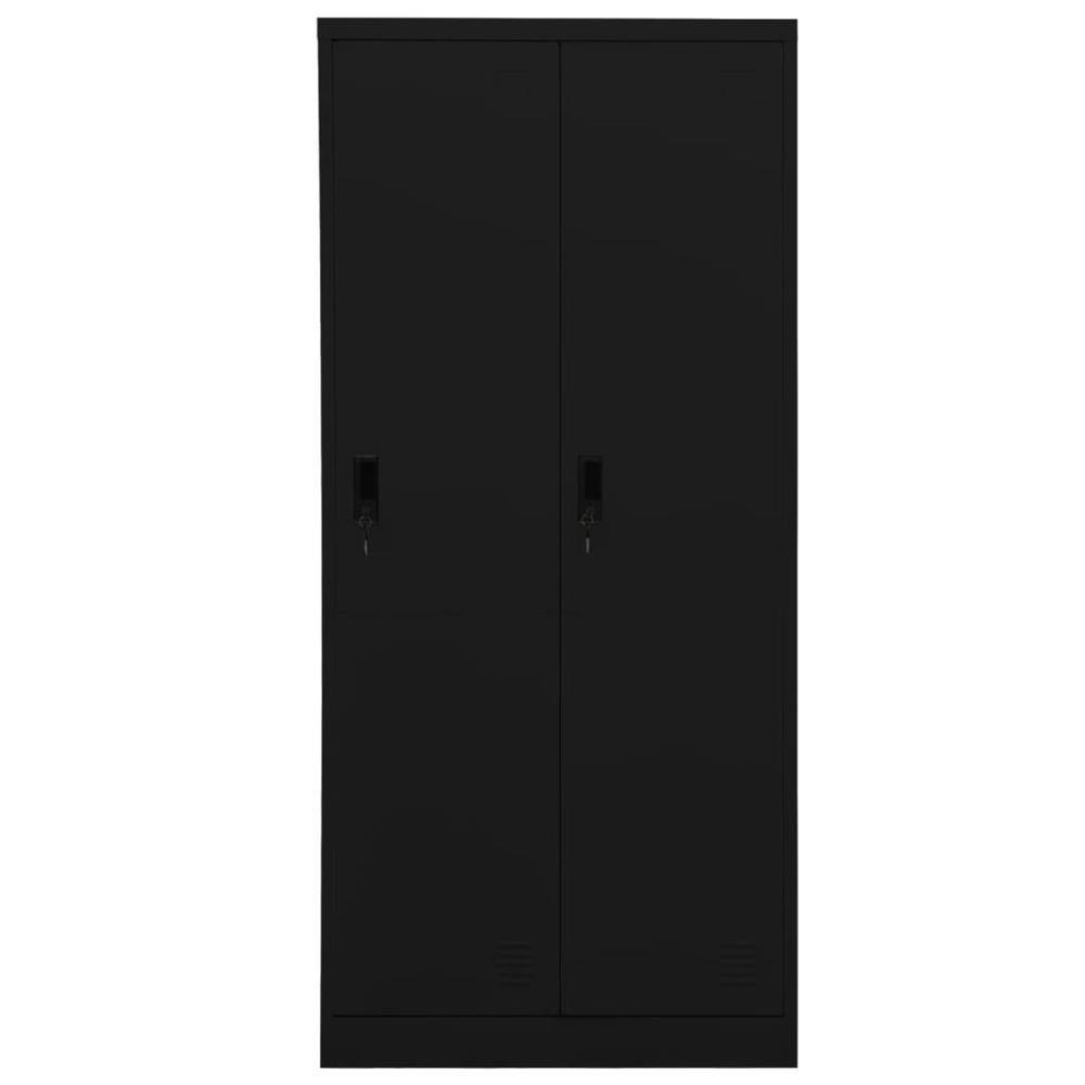 vidaXL Wardrobe Armoire Clothes Storage Closet with 2 Lockable Doors Steel