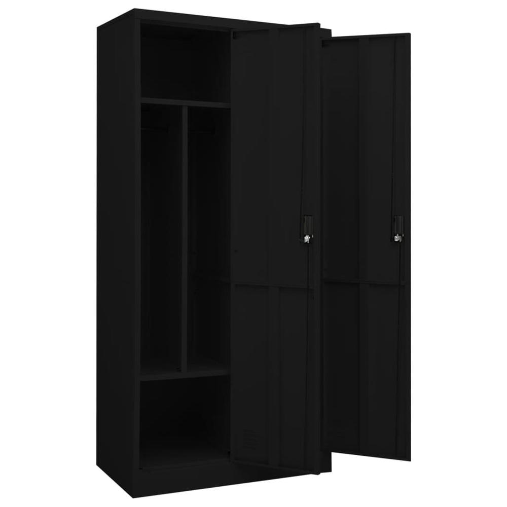 vidaXL Wardrobe Armoire Clothes Storage Closet with 2 Lockable Doors Steel