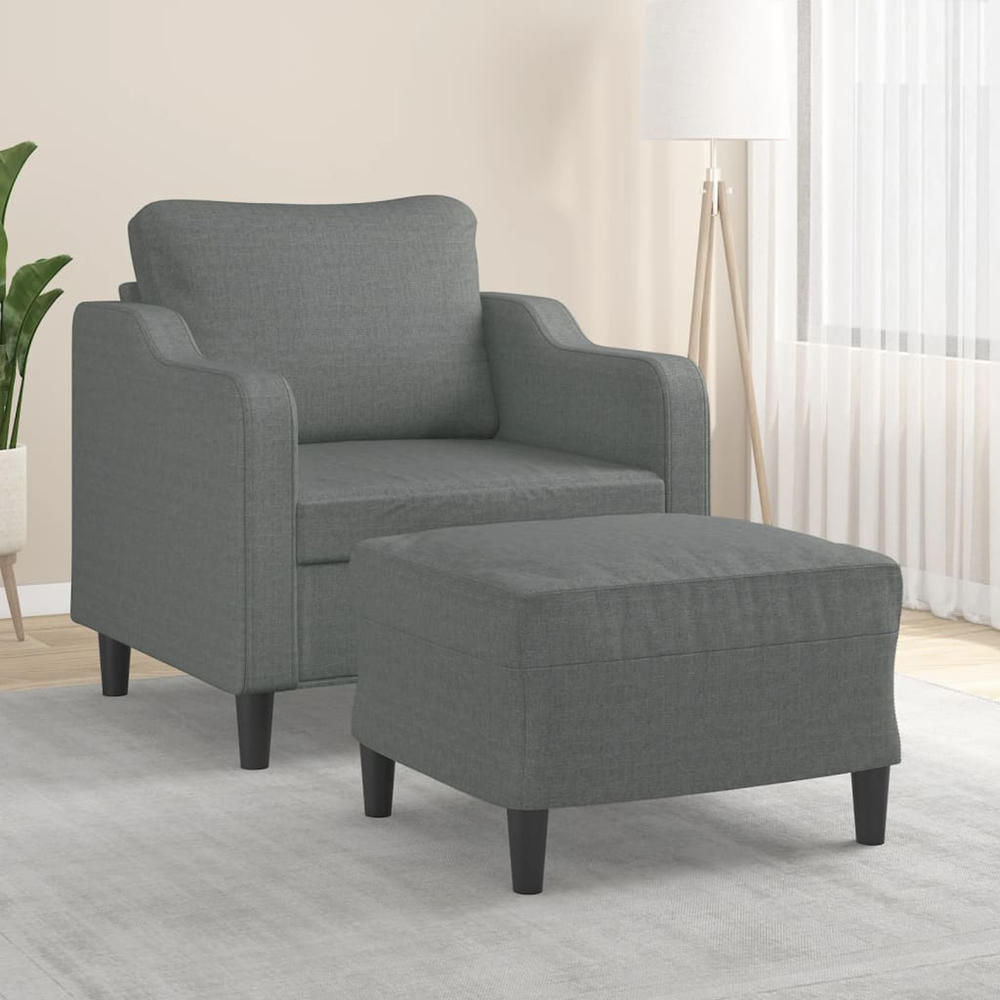 vidaXL Sofa Chair Single Sofa Armchair with Footstool for Living Room Fabric