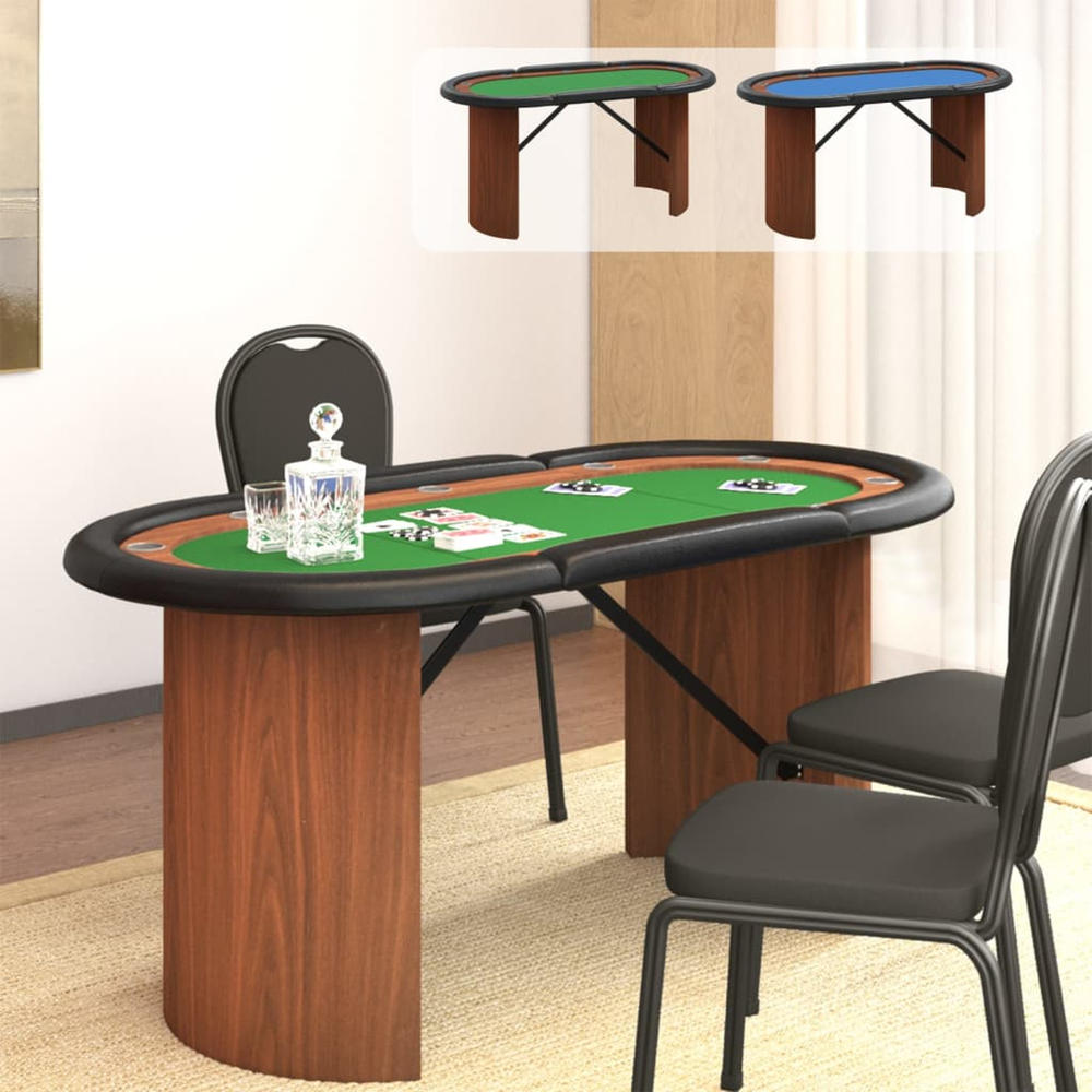 vidaXL Poker Table Texas Holdem Table for 10 Players Portable Casino Table