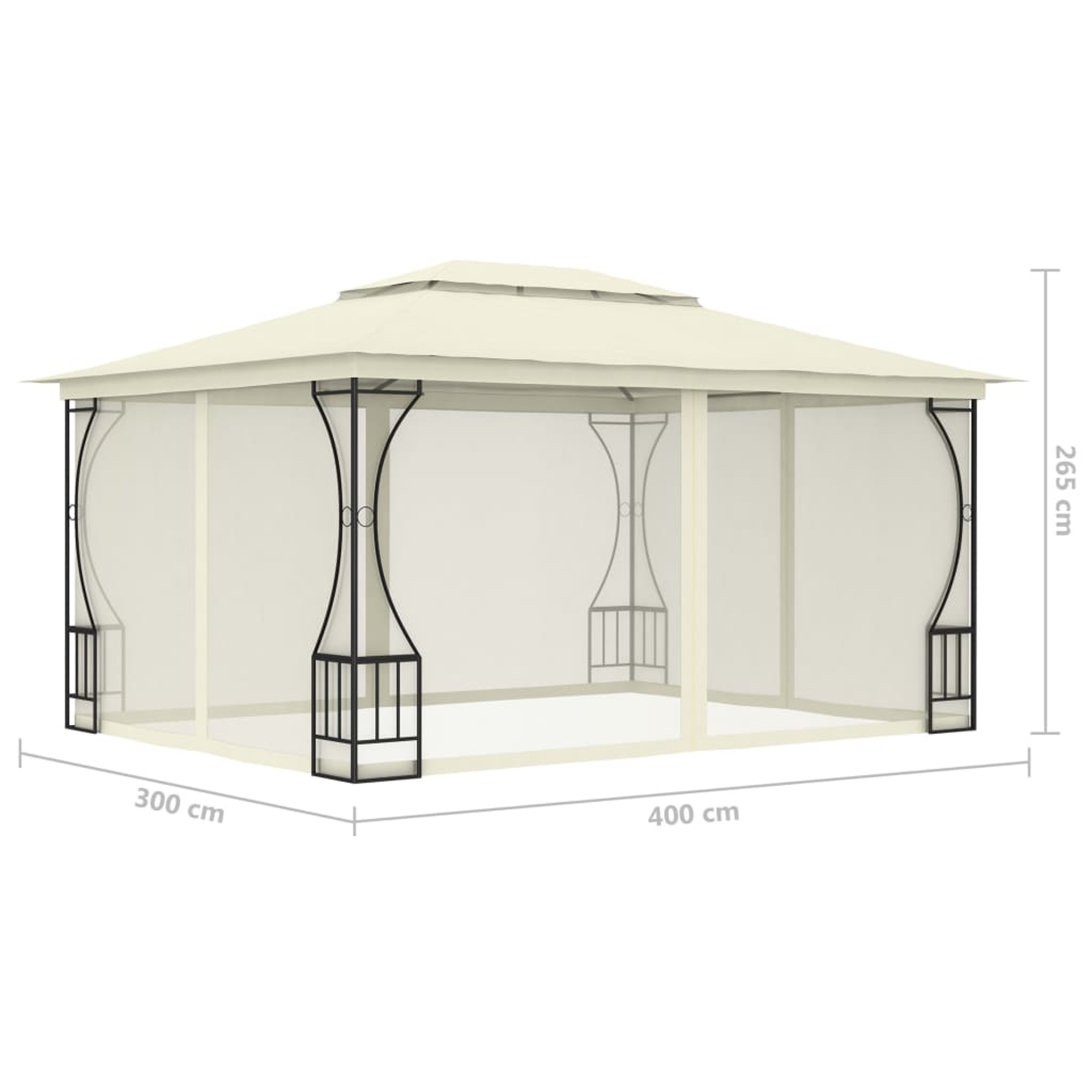 vidaXL Gazebo Outdoor Canopy Tent Patio Pavilion Party Tent Sunshade with Nets