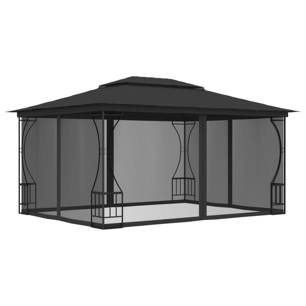 vidaXL Gazebo Outdoor Canopy Tent Patio Pavilion Party Tent Sunshade with Nets