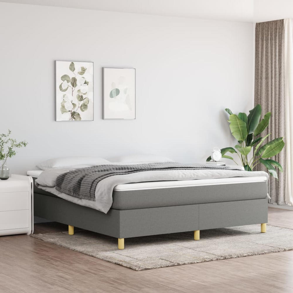vidaXL Box Spring Bed Base Platform Bed Frame with Mattress for Bedroom Fabric