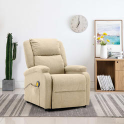 vidaXL Massage Recliner Chair Electric Push Cozy Chair for Elderly Fabric