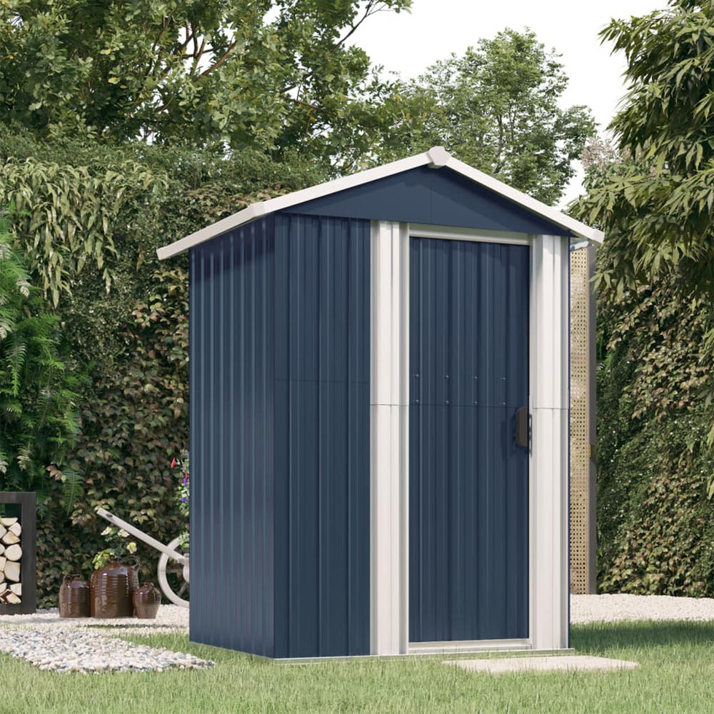 vidaXL Storage Shed Outdoor Garden Shed for Furniture Storage Galvanized Steel