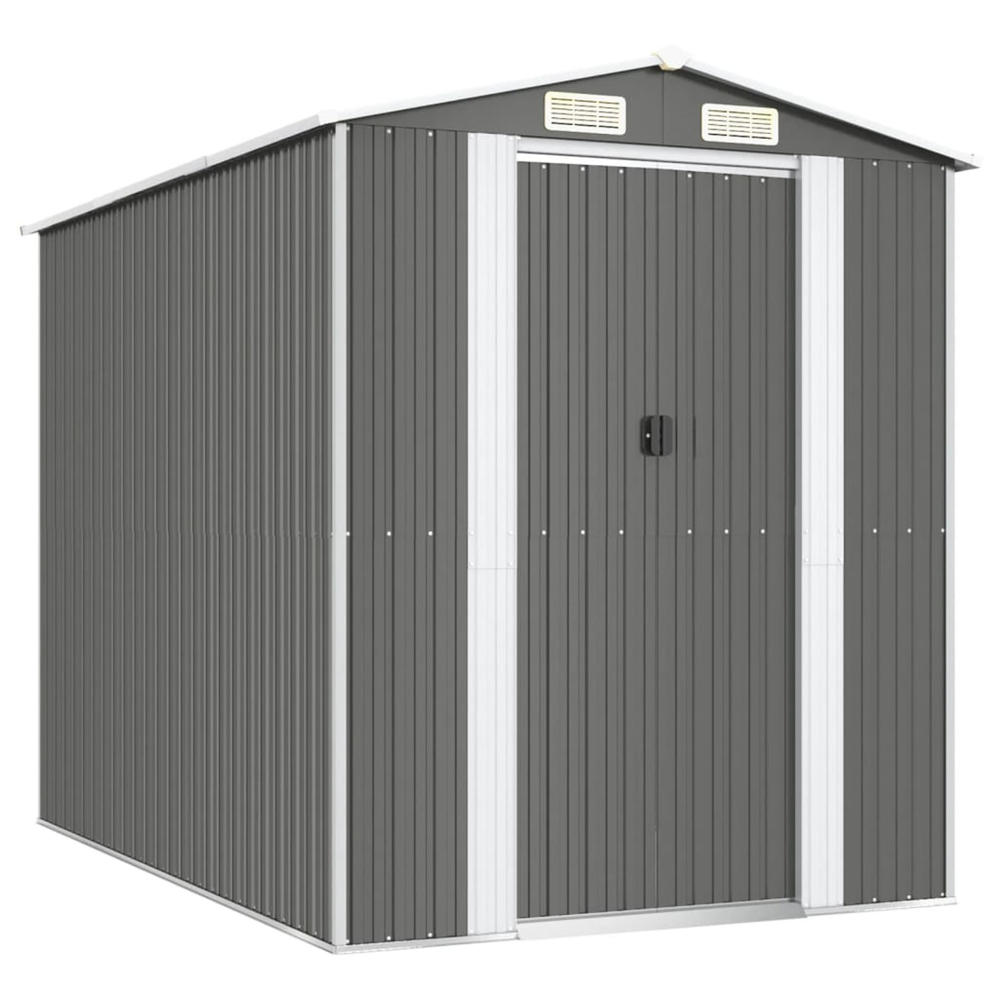 vidaXL Storage Shed Outdoor Storage Shed for Backyard Patio Galvanized Steel