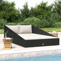 vidaXL Garden Bed Black 43.3"x78.7" Poly Rattan