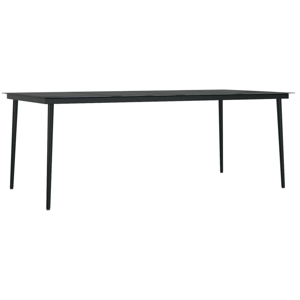 vidaXL Patio Dining Set Seat 7 Piece Black/Gray 78.8" Table Length