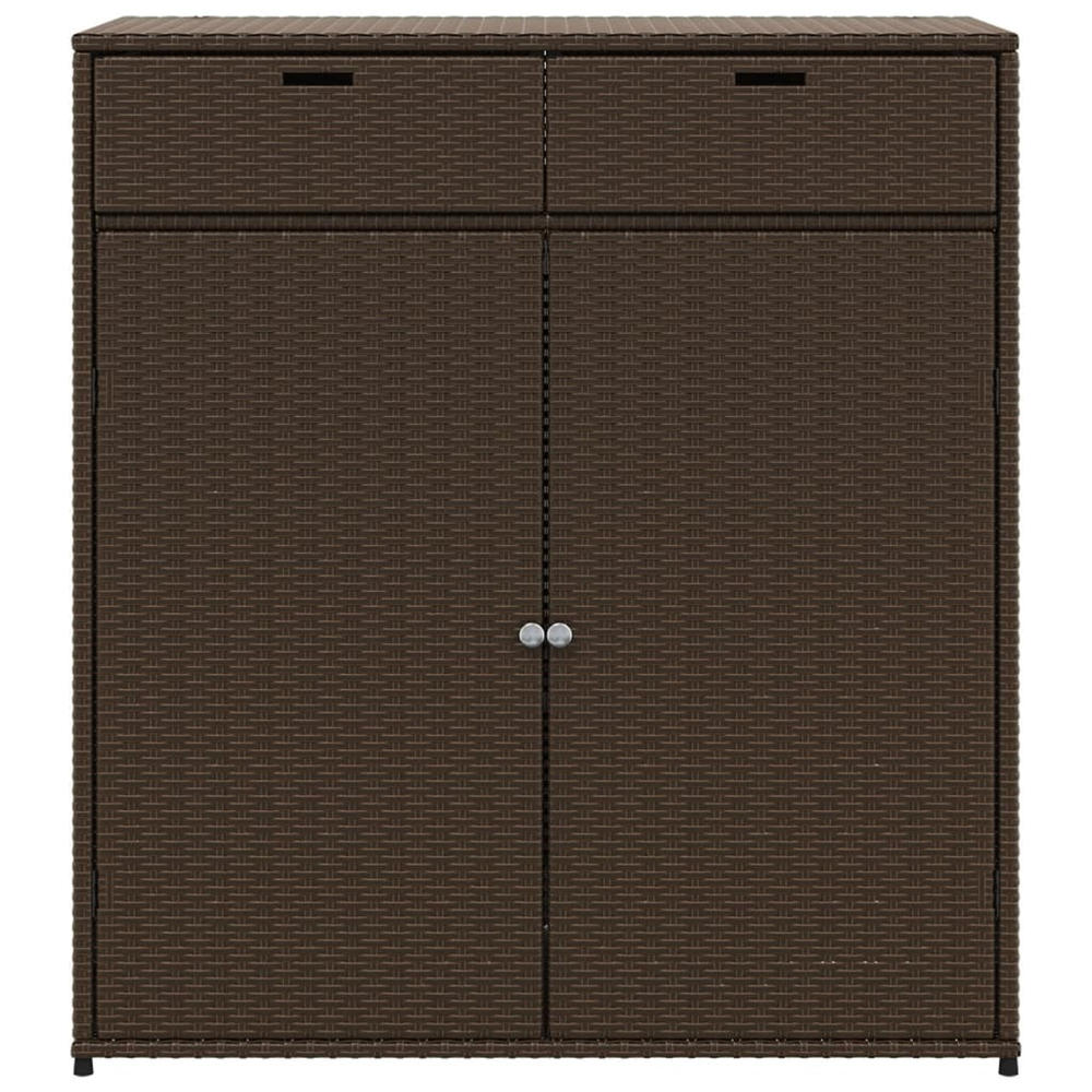 vidaXL Patio Storage Cabinet Tool Organizer Outdoor Furniture Poly Rattan