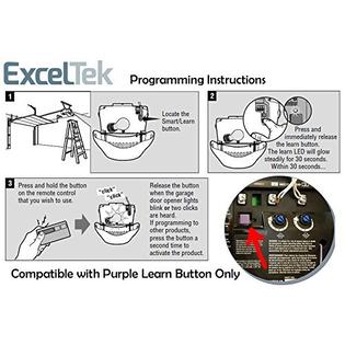 Exceltek Compatible Garage Door Remote Control With Purple Learn Button