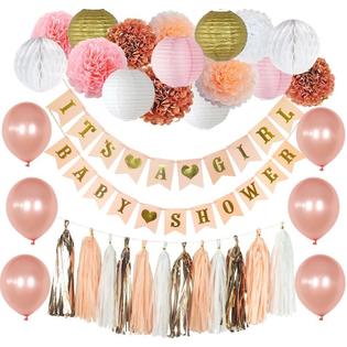 Angs Mangs Rose Gold Baby Shower Decorations Its A Girl Banner