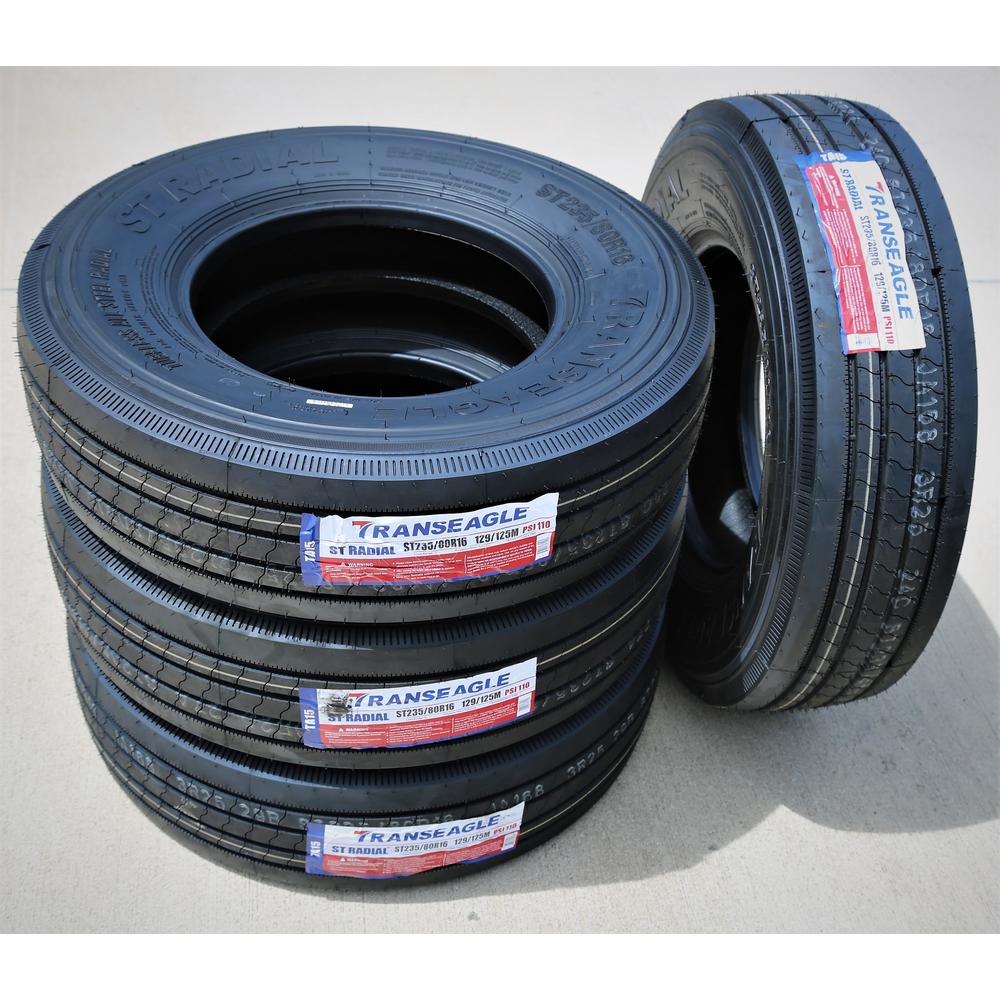 Transeagle 4 Tires Transeagle All Steel ST Radial ST 235/80R16 Load G 14 Ply Trailer