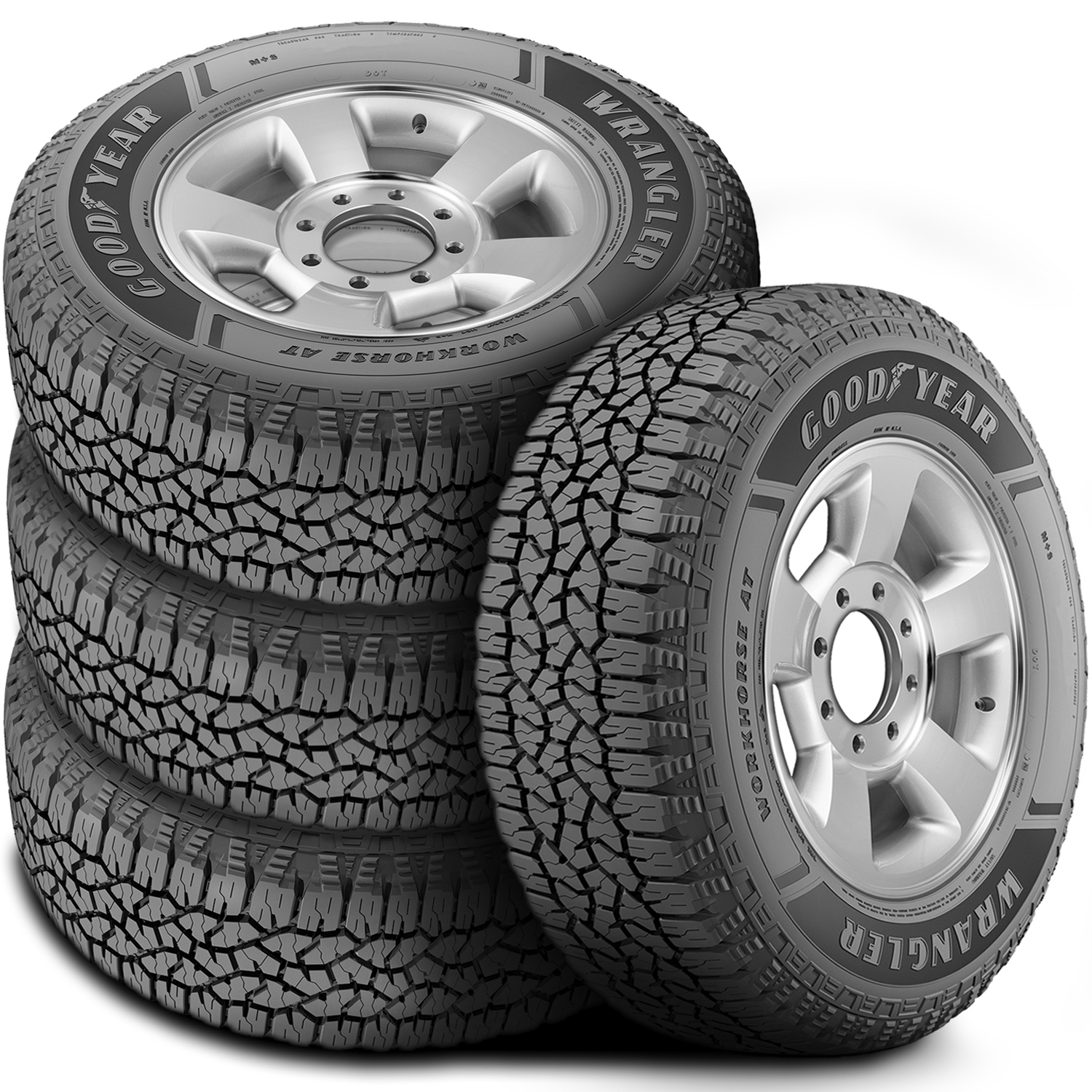 Goodyear 4 Tires Goodyear Wrangler Workhorse AT LT 235/85R16 Load E 10 Ply All Terrain