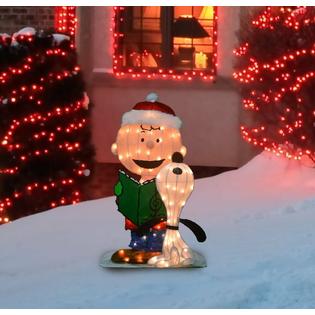 Productworks 32 Outdoor Christmas Lighted Stake Decor Peanuts