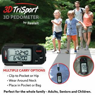 Realalt 3dtrisport Walking 3d Pedometer With Clip And Strap