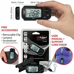 Realalt 3dtrisport Walking 3d Pedometer With Clip And Strap