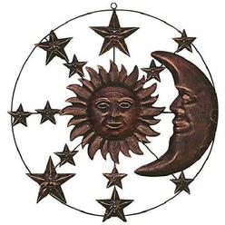 Metal Sun Moon Wall Plaque