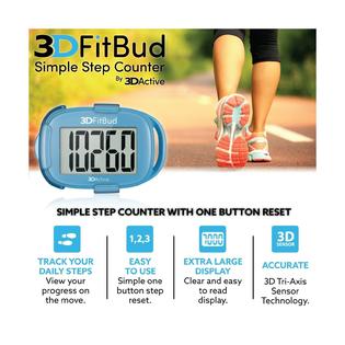 3dactive 3dfitbud Simple Step Counter Walking 3d Pedometer With
