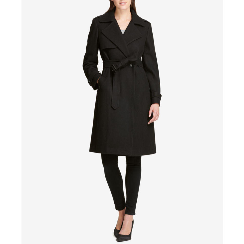 Dkny Womens Belted Double Ted Trench Coat Black Size 1x Dkny Womens Belted Double Ted, Dkny Trench Coat Black