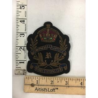 New Large Rugby Ralph Lauren Crown And Shield Crest Bullion Embroidered Patch