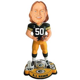 Nfl Hot Market Green Bay Packers A J Hawk Super Bowl 45 Forever Collectibles Ring Bobble Head