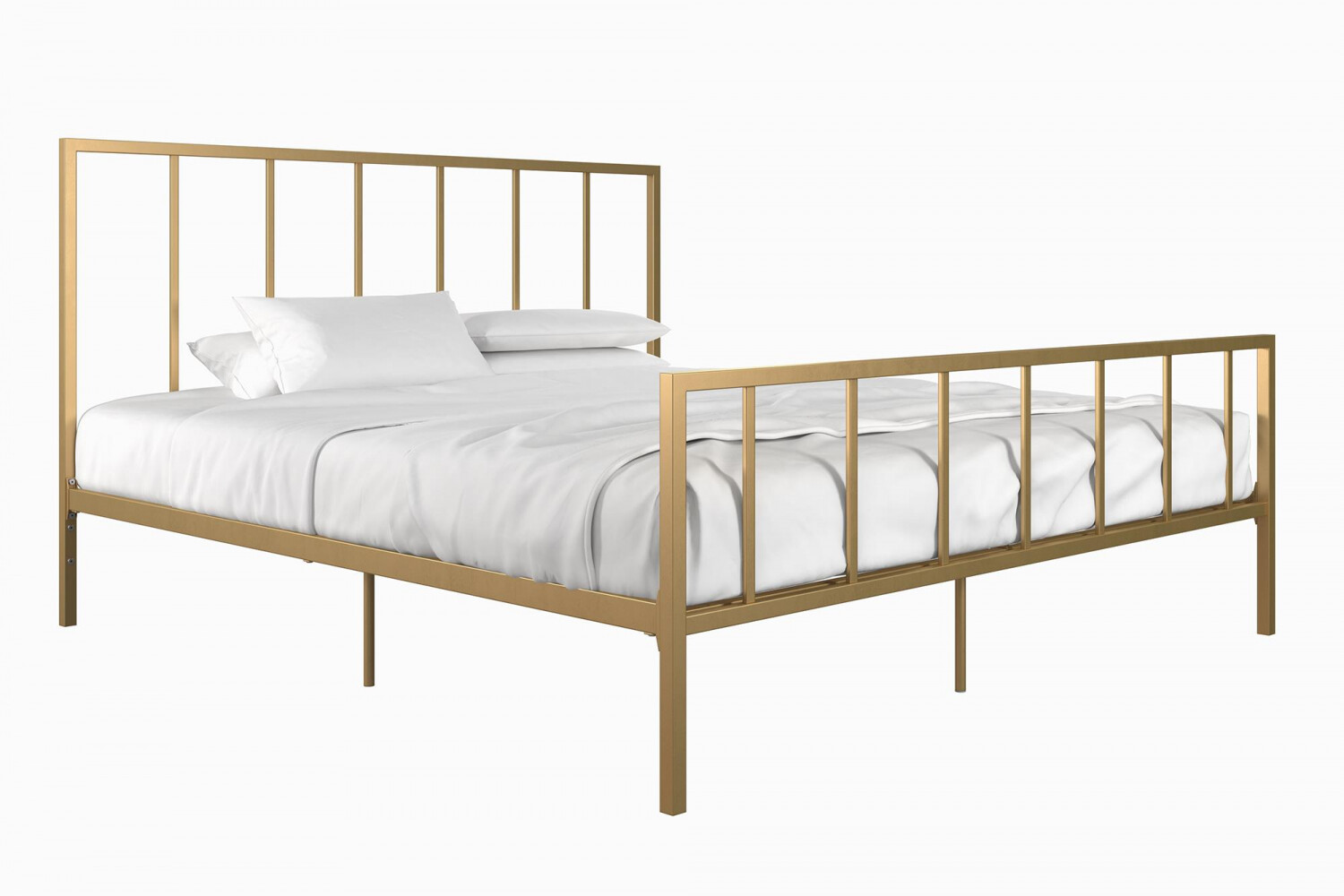Modern Full Queen King Size Metal Platform Bed Frame With Headboard Footboard