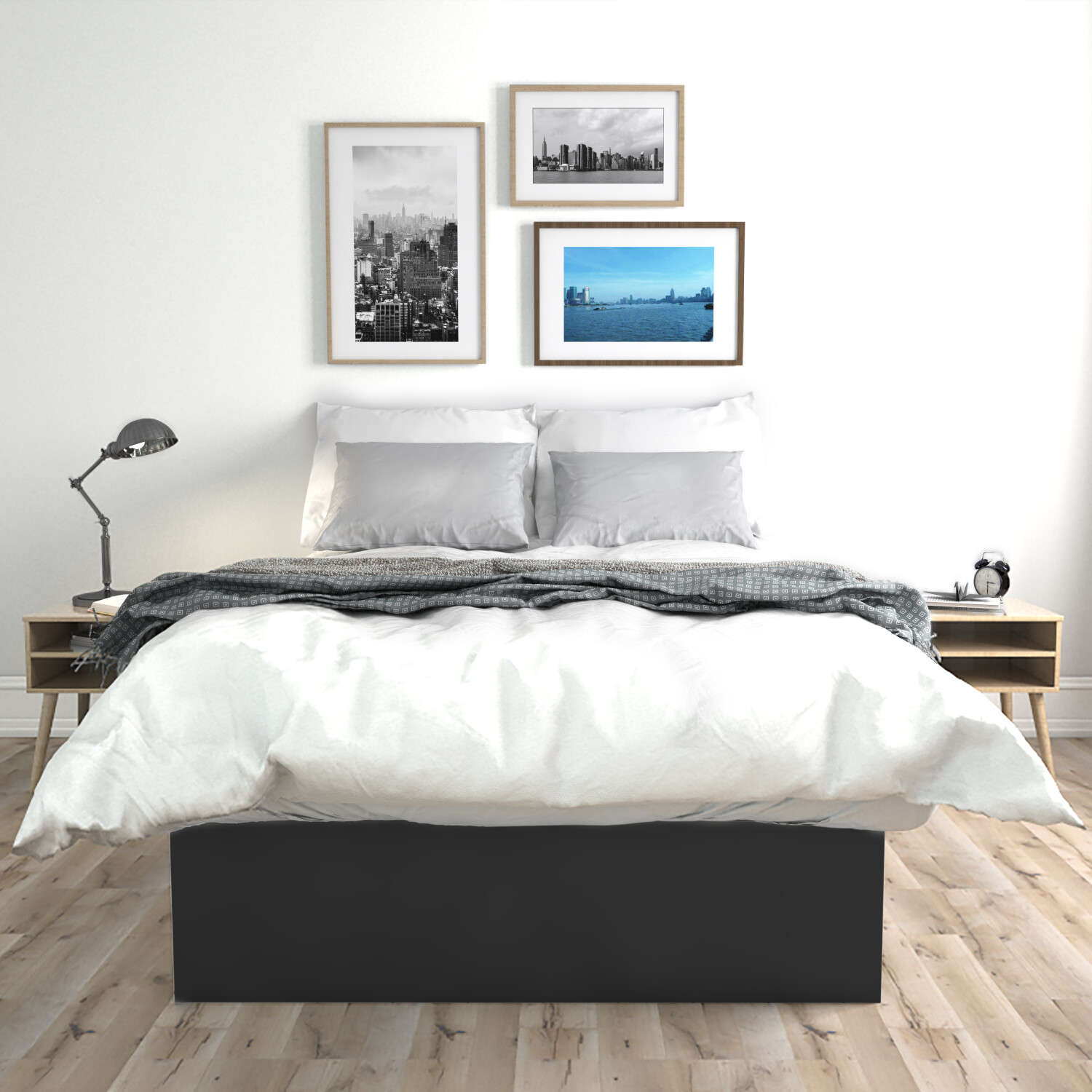 Premier Platform Bed Frame Wood Twin Full Queen King Size Modern Bedroom Marco De Cama Premier Platform Bed Frame Wood Twin, Premier Platform Bed Frame King