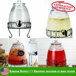 Home Essentials Beehive Glass Beverage Dispenser Gallon