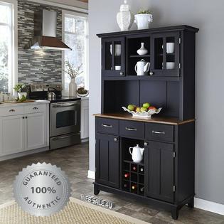Homestyle Kitchen Buffet Hutch Wine Rack Solid Wood Server Storage