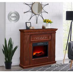 Heat Surge Accent Electric Fireplace With Amish Made Wood Mantle