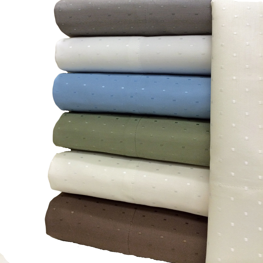 GEORGE & JIMMY Woven Dots 600 Thread Count Sheet Sets Cal King Size White