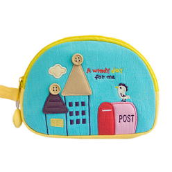 GEORGE & JIMMY [A Windy Day] Embroidered Applique Cosmetic Bag / Camera bag / Hand Purse Wallet (7.1*5.1*2.8)