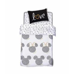 GEORGE & JIMMY Minnie Mouse Love You Bedding Set 100% Cotton Toddler Fitted Crib Bed 3 Pcs