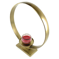Vibhsa Ring Candle Holder Golden Rustic