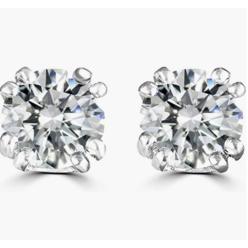 Vibhsa Classic Sterling Silver Earrings 5mm 0.81 CT Moissanite