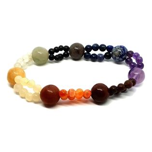 Eclectic Uk Ltd Chakra Gemstone Double Bead Bracelet Blessed Health Hiness Stones Reiki Chakra Gemstone Double Bead Bracelet