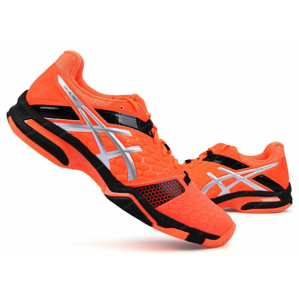 ASICS GEL BLAST Men's Badminton Shoes Sports Indoor Neon Orange E608Y-3093