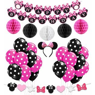 Kreatwow Minnie Mouse Party Decorations Supplies Pink Minnie Ears