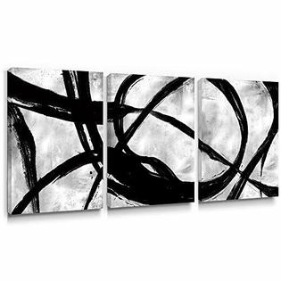 Gronda Abstract Black And White Canvas Wall Art Modern Home Decor Abstract 04