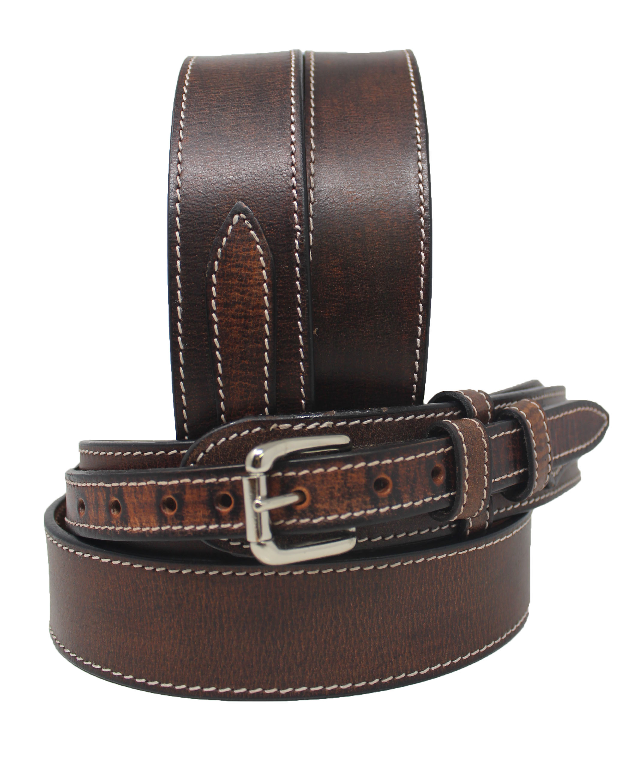Challenger 57-58  Men's 1-1/2" Casual Brown Distressed Genuine Leather Belt 26RAA80BR