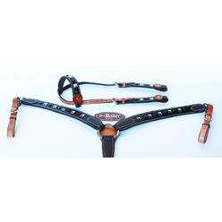 Challenger Show Tack Bridle Western Leather Rodeo Headstall Breast Collar 8503