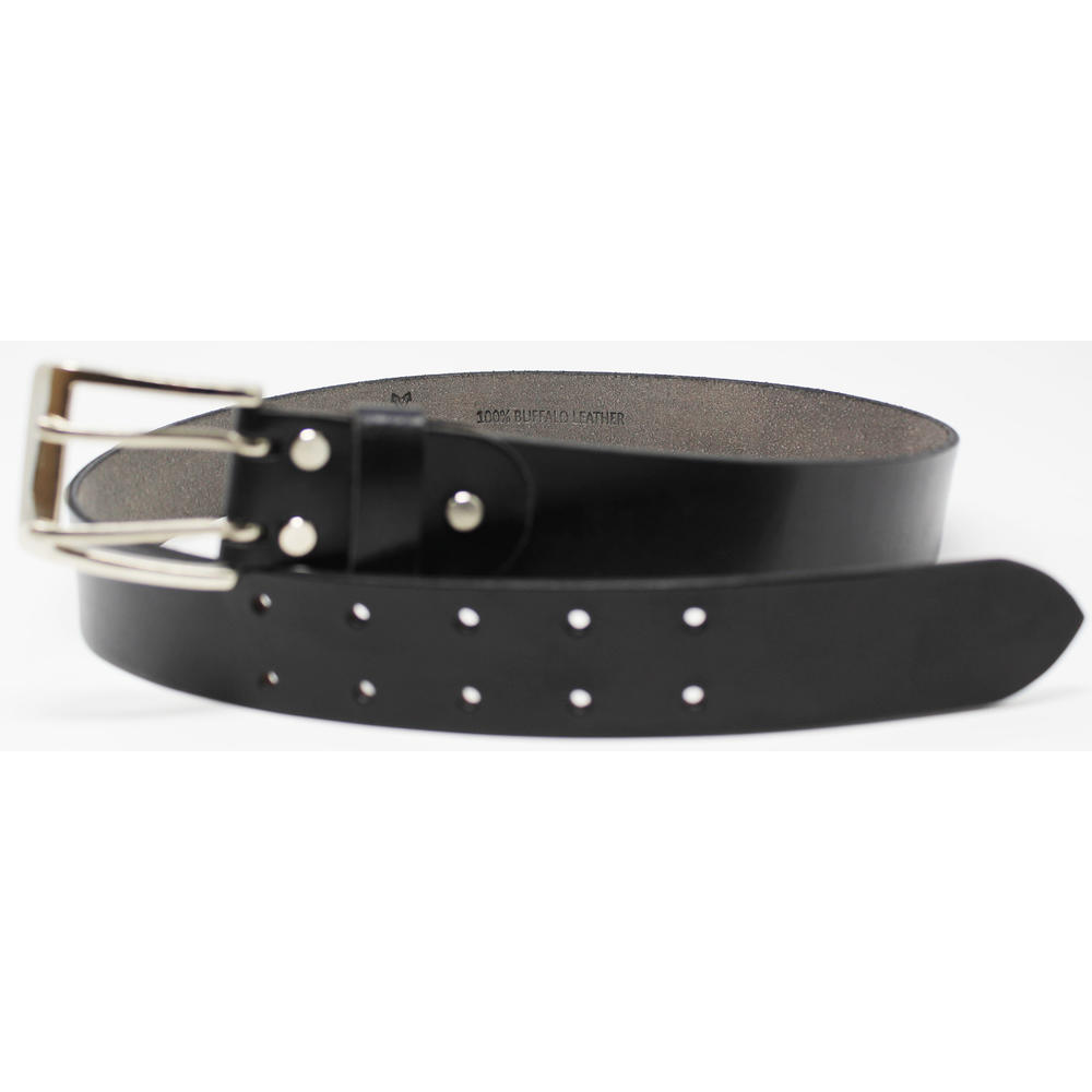 Challenger 43-44  Men's Casual Double ProngLeather Belt Removable Buckle 26AA65BK