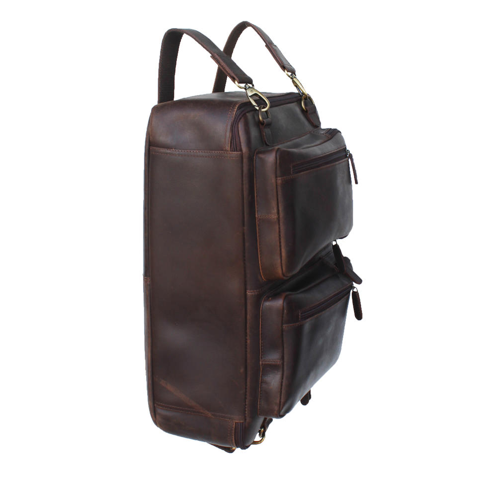Challenger Handcrafted Full-Grain Distressed Brown Leather Travel Utility Bag 18SKB43DB