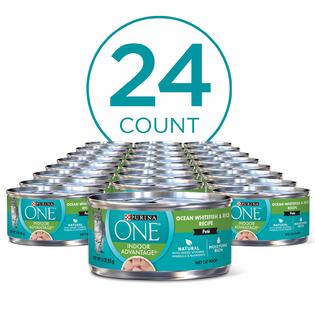 Purina One High Protein Pate Wet Cat Food Ocean Whitefish Rice 24 3 Oz