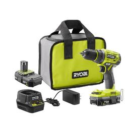 Ryobi 18 Volt One Lithium Ion Cordless Brushless 1 2 In Drill Driver With 2 2 0 Ah