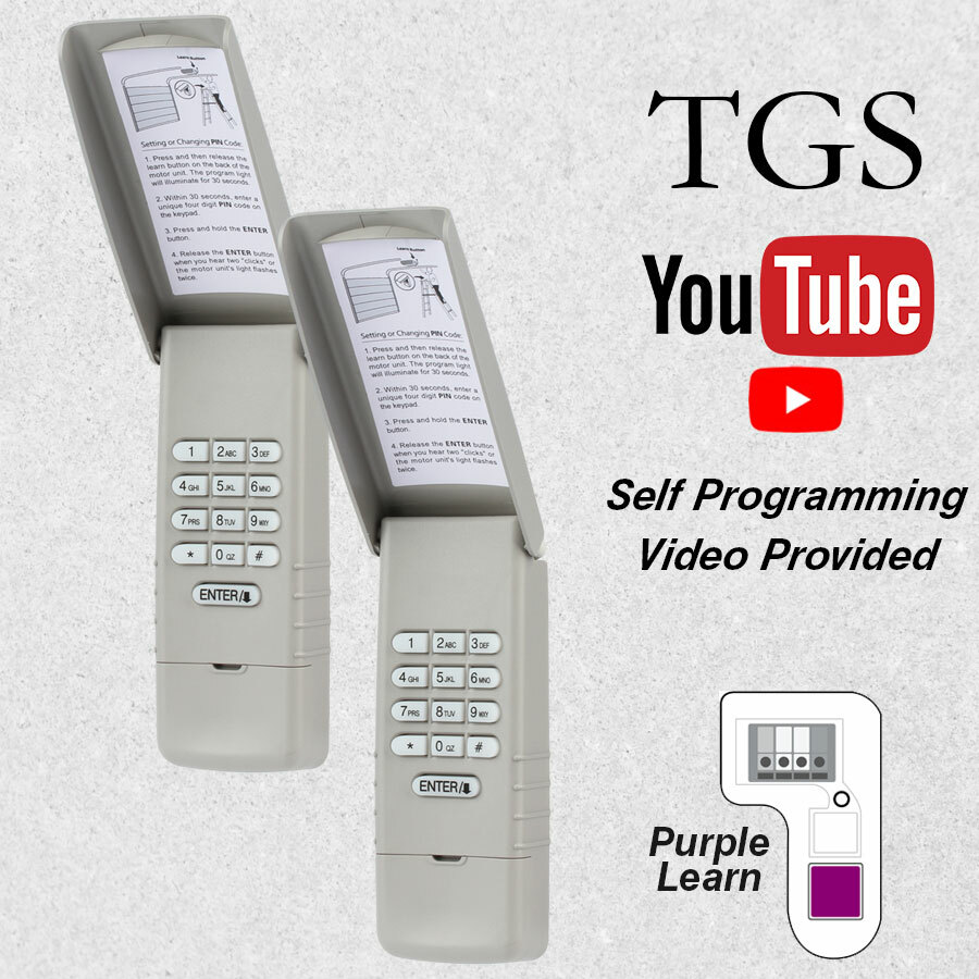 Tgs 2 Keyless Entry Keypad For 377lm Liftmaster Garage Door Opener 315mhz Purple