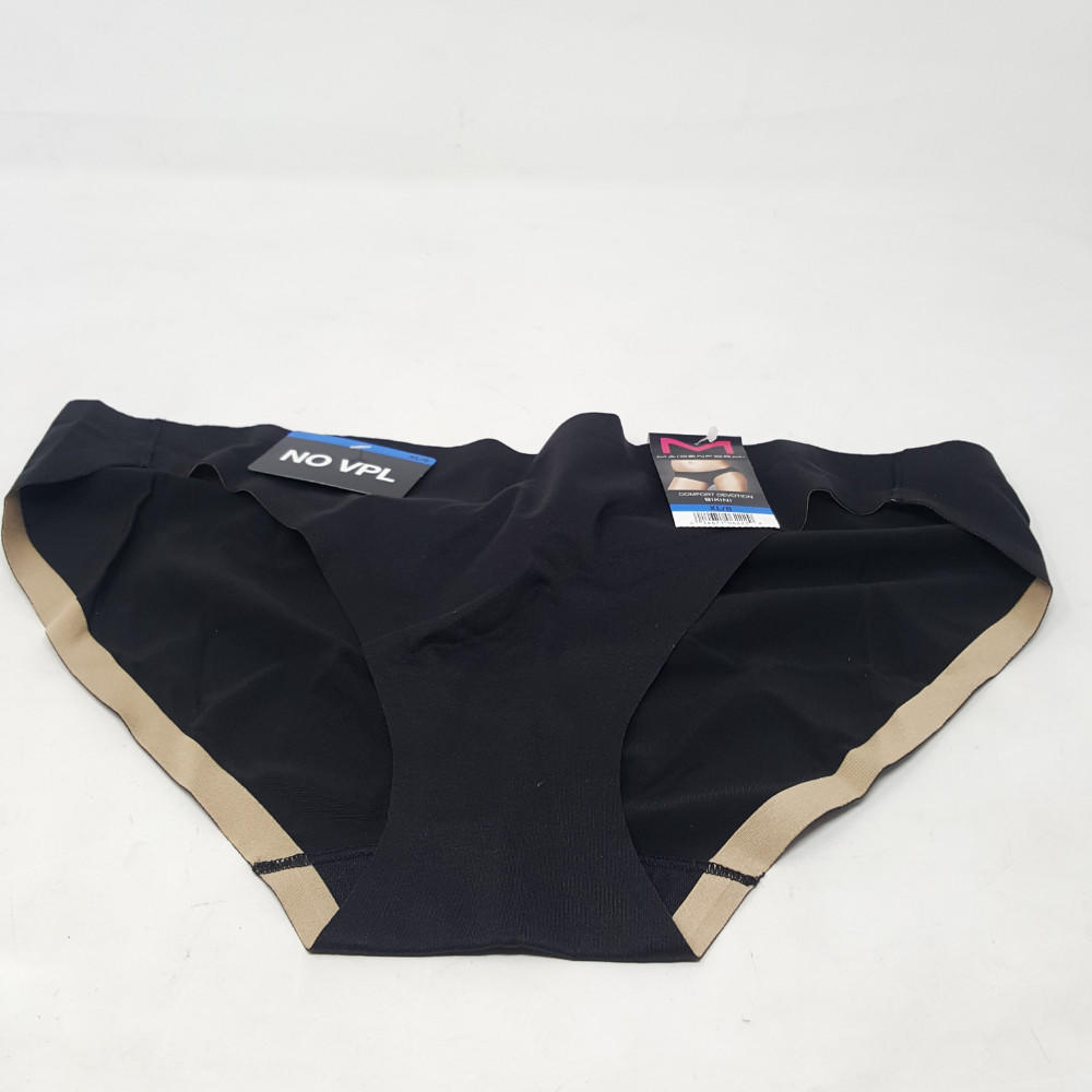 Maidenform Womens Comfort Devotion Bikini Panty Black Body Beige 8